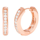 Peora Rose Gold Plated Minimal CZ Hoop Earrings