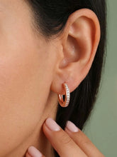 Peora Minimal CZ Hoop Earrings - Rose Gold