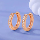 Peora Rose Gold Plated Minimal CZ Hoop Earrings