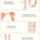 Peora Rose Gold Plated Minimal CZ Hoop Earrings