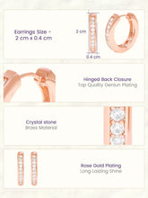 Peora Minimal CZ Hoop Earrings - Rose Gold