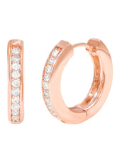 Peora Minimal CZ Hoop Earrings - Rose Gold