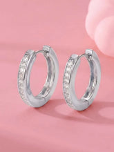 Peora Minimal CZ Hoop Earrings - Silver