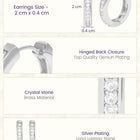 Peora Rhodium Plated Minimal CZ Hoop Earrings