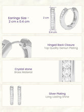 Peora Minimal CZ Hoop Earrings - Silver