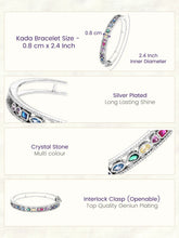 Peora Rainbow Crystal Kada - Silver