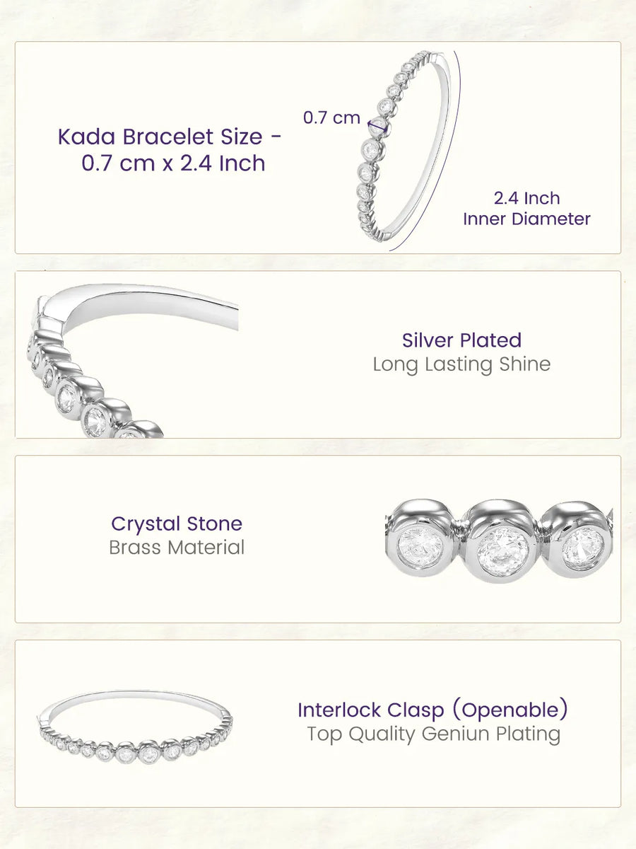 Peora Classic CZ Tennis Kada - Silver
