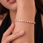 Peora Round Crystal Tennis Bracelet - Rose gold