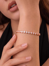 Peora Round Crystal Tennis Bracelet - Rose gold