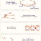 Peora Round Crystal Tennis Bracelet - Rose gold