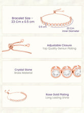 Peora Round Crystal Tennis Bracelet - Rose gold