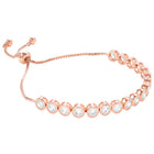 Peora Round Crystal Tennis Bracelet - Rose gold