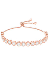 Peora Round Crystal Tennis Bracelet - Rose gold