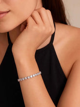 Peora Round Crystal Tennis Bracelet - Silver