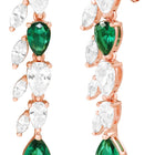 Peora Leaf Emerald Necklace Set - Rose Gold