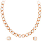 Peora Crystal Tennis Necklace Set - Rose Gold