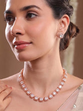 Peora Crystal Tennis Necklace Set - Rose Gold