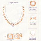 Peora Crystal Tennis Necklace Set - Rose Gold
