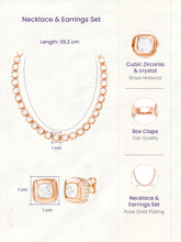 Peora Crystal Tennis Necklace Set - Rose Gold