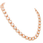 Peora Crystal Tennis Necklace Set - Rose Gold