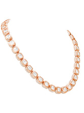 Peora Crystal Tennis Necklace Set - Rose Gold