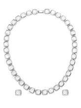 Peora Crystal Tennis Necklace Set - Silver