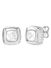 Peora Crystal Tennis Necklace Set - Silver