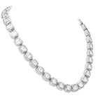 Peora Crystal Tennis Necklace Set - Silver