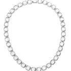 Peora Crystal Tennis Necklace Set - Silver