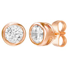 Peora Solitaire Crystal Necklace Set - Rose Gold