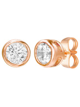 Peora Solitaire Crystal Necklace Set - Rose Gold