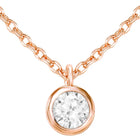 Peora Solitaire Crystal Necklace Set - Rose Gold