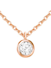 Peora Solitaire Crystal Necklace Set - Rose Gold