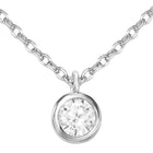 Peora Solitaire Crystal Necklace Set - Silver