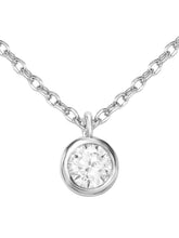 Peora Solitaire Crystal Necklace Set - Silver