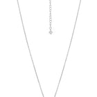 Peora Solitaire Crystal Necklace Set - Silver