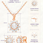 Peora Floral CZ Necklace Set - Rose Gold