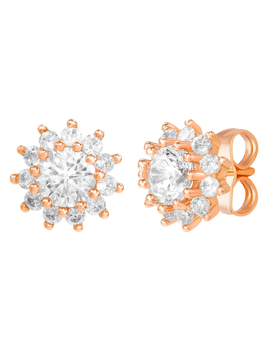 Peora Floral CZ Necklace Set - Rose Gold