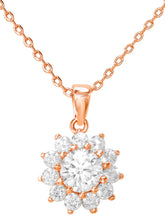 Peora Floral CZ Necklace Set - Rose Gold