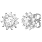 Peora Floral CZ Necklace Set - Silver