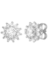 Peora Floral CZ Necklace Set - Silver