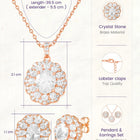 Peora Halo CZ Necklace Set - Rose Gold
