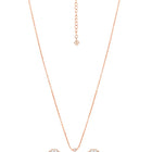 Peora Halo CZ Necklace Set - Rose Gold