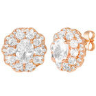 Peora Halo CZ Necklace Set - Rose Gold