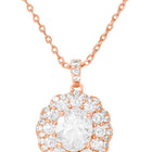 Peora Halo CZ Necklace Set - Rose Gold