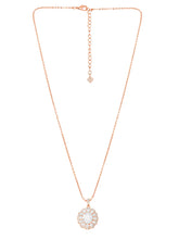 Peora Halo CZ Necklace Set - Rose Gold