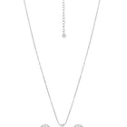 Peora Halo CZ Necklace Set - Silver
