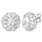 Peora Halo CZ Necklace Set - Silver
