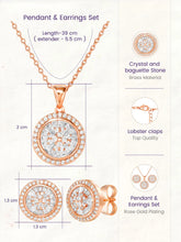 Peora Floral Pendant Necklace Set - Rose Gold