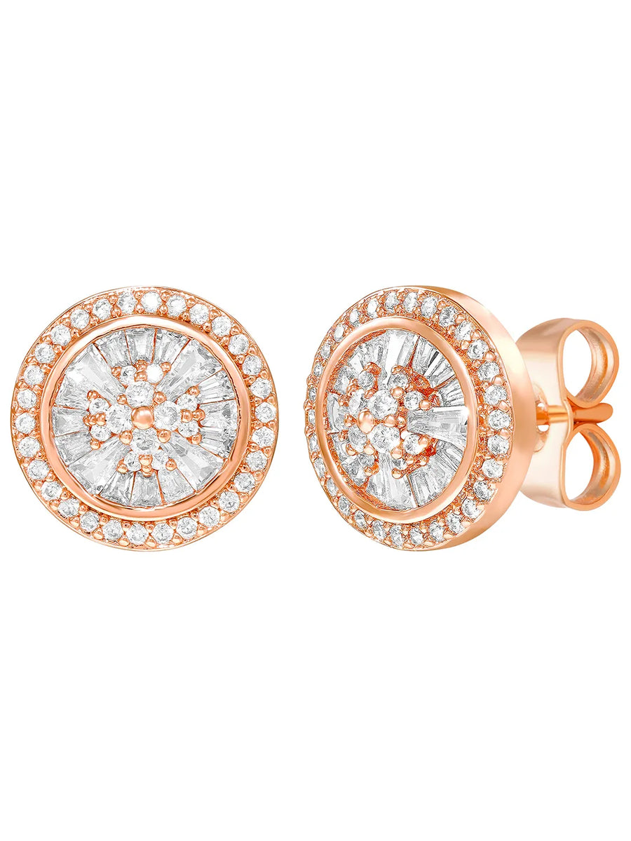 Peora Floral Pendant Necklace Set - Rose Gold